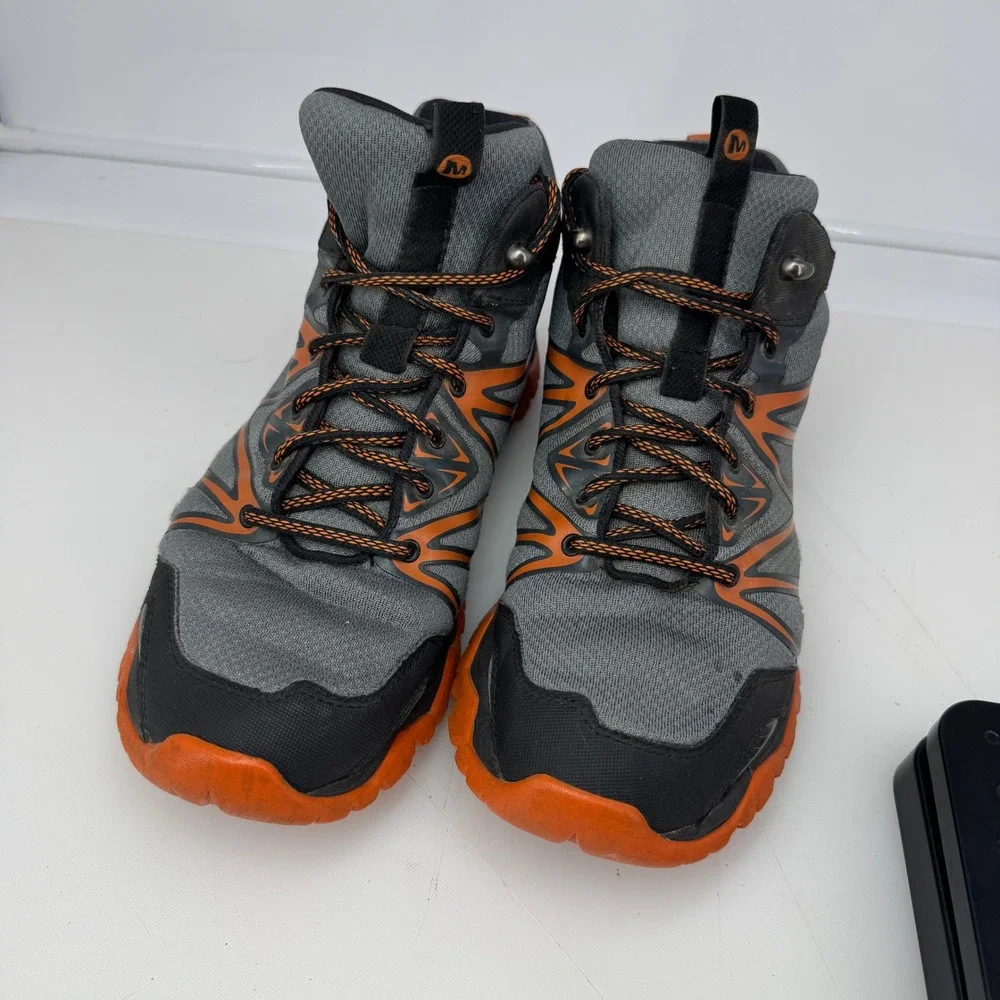 Merrell Castle Rock Men 11 Grey Orange M-Select Waterproof Hiking Boots J35827